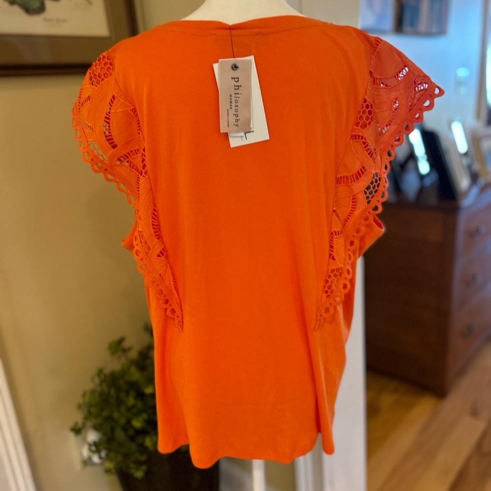 NWT Philosophy Woman Sleeveless Lace Sleeve Women's Top - Picture 6 of 9